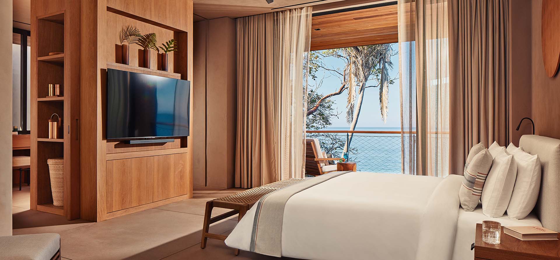 bedroom with ocean view