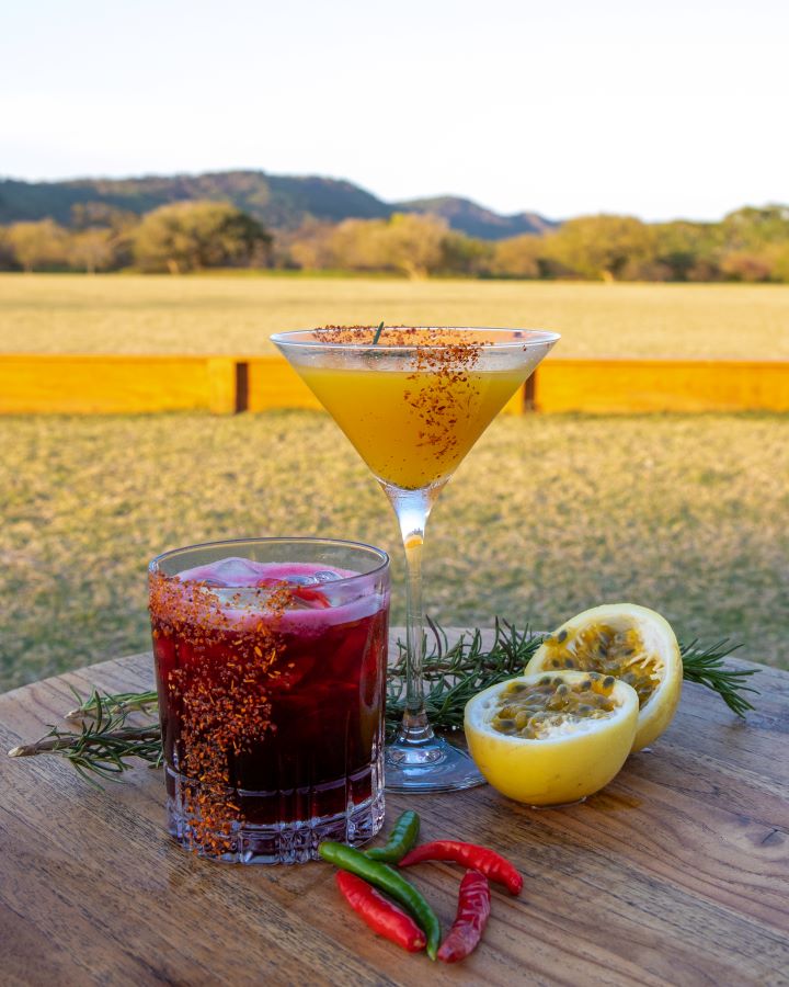 fresh cocktails overlooking polo field