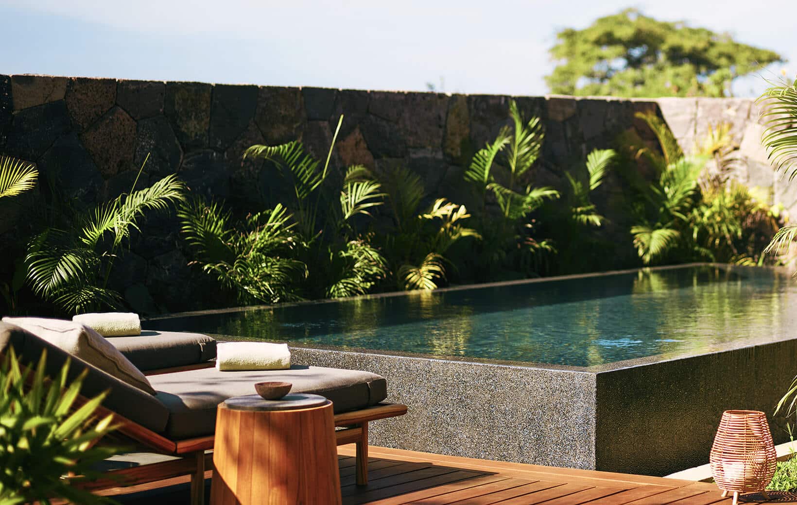 private hotel room pool with lush landscape at rosewood mandarina